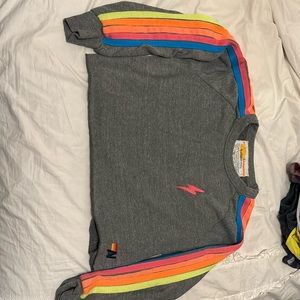 aviator nation cropped lightning bolt hoodie